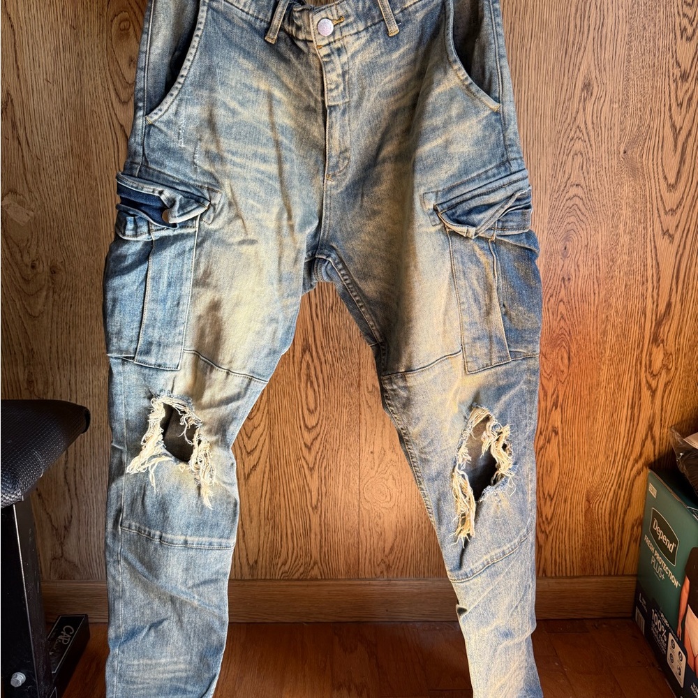 AMIRI Faded Blue Denim Pants